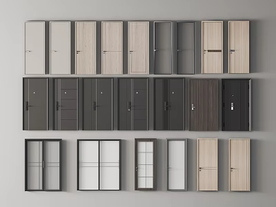 Modern Hinged Doors For Interior With Various Styles Colors And Materials 3d model