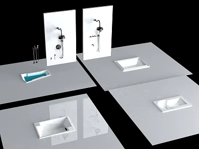 Modern Shower Head Design With Stylish Fixtures And Bathroom Installation Elements 3d model
