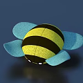 Cute Bumblebee Plush Doll With Yellow Black Stripes And Light Blue Wings