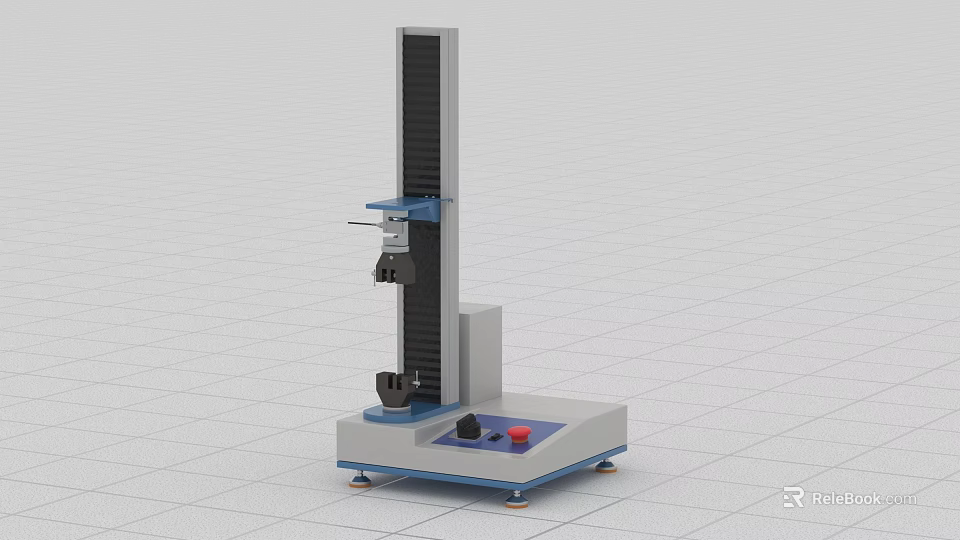 Industrial Vertical Testing Machine With Control Panel And Platform Base For Material Testing 3d model 