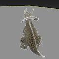 Triceratops Reptile Standing With Three Horns Frill Brown Textured Skin White Horn Tips Claws