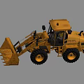 Yellow Utility Wheel Loader With Front Bucket And Large Tires 3d model