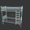 Bunk Bed With Metal Frame Ladder And Green Mattress Simple Design