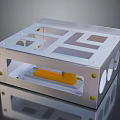 Structural Metal Frame Assembly Featuring Holes Transparent Panel And Yellow Part
