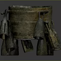 Ancient Bronze Weapon With Hanging Bells And Ring Decorations On Bucket Shaped Body 3d model
