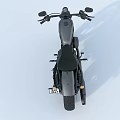 Classic Black Vintage Motorcycle With Round Headlight Leather Seat And Chrome Details