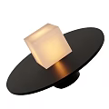 Stylish Table Lamps With Black Circular Base And Transparent Spherical Lit Shades