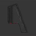 Black Industrial Bracket With Red Accents And Mechanical Support Structure