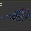 Detailed Modern 3D Tank Model With Armored Plates And Long Cannon Barrel