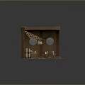 Rustic Nautical Ship Cabin Interior With Wooden Barrels Ship Wheel And Swords