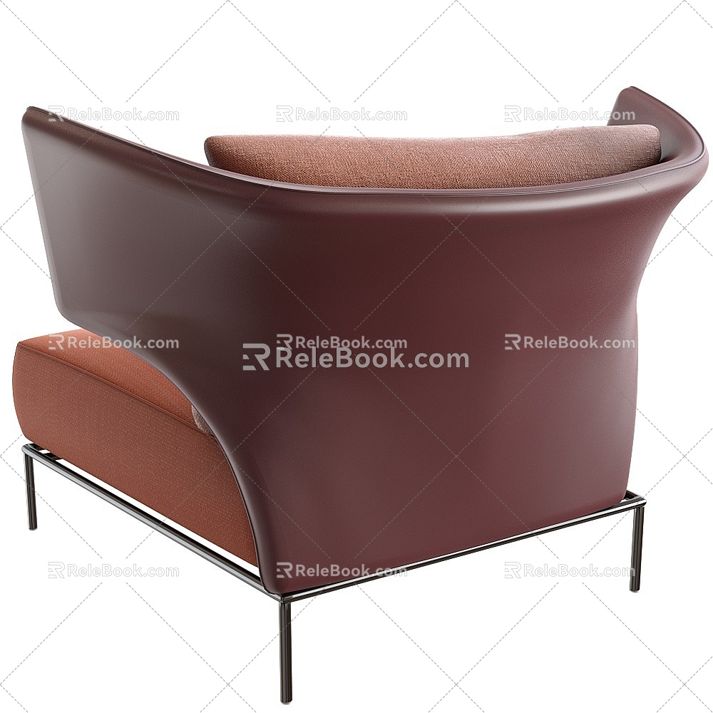 Modern Single Sofa Fabric Single Sofa 3d model