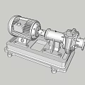 Industrial Pump And Motor Assembly With Silver Metal Base And Mechanical Components 3d model