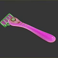 Pink Shaving Razor With Ergonomic Handle Red Button And Safety Blades