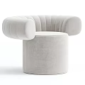 Modern Brown Velvet Single Seater Sofa With Curved Armrests And Cylindrical Base