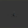 Detailed Grey Jet Aircraft Model With Blue Canopy And Red Wing Markings