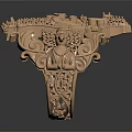 Intricate Golden Ring Featuring Castle Dragon And Ornate 3D Carved Details