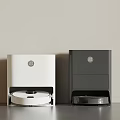 Modern Robotic Vacuum Cleaner Charging Docks in White and Gray Sleek Design