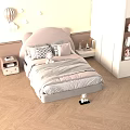 Cozy Kids Room Interior Design With Bear Shaped Bed Rug And Balloon Wall Decor