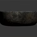 Dark Colored Oval Stone Container For Home Decor And Daily Use 3d model