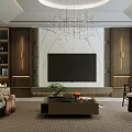Modern Living And Dining Room Interior With Chandelier Sofa Dining Table And Chairs