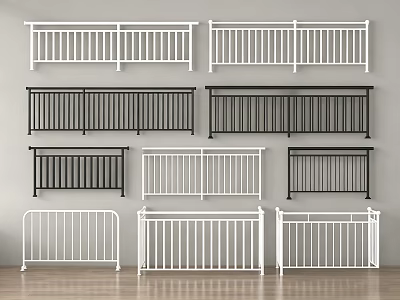 Various White and Black Railing Designs for Home Indoor Outdoor Use 3d model