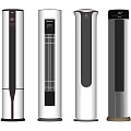 Modern Tower Air Cooler Fans With Sleek White And Black Design And Digital Control Panel