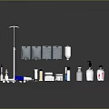 Essential Medical Supplies With IV Infusion Stand Bags Bottles And Tools