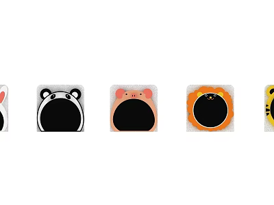 Cute Animal Shaped Decorative Pads With Panda Pig Lion Tiger Patterns 3d model