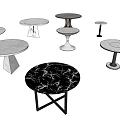 Modern Dining Tables With Marble Tops And Various Pedestal Designs 3d model