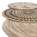 Round Rugs With Intricate Geometric Patterns And Textured Neutral Tones 3d model