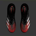 Adidas Red And Black Football Boots With White Stripes High Top Design