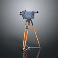 Professional Precision Measuring Instrument Mounted On Orange Tripod Stand With Stable Base