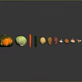 Fresh Colorful Vegetables And Mushrooms Arranged In A Row On Grey Background With Reflections