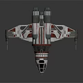 Futuristic Sci Fi Spaceship Design With Multiple Engines Red White Color And Streamlined Shape 3d model