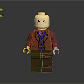 Lego Figure As Daily Life Toy With Brown Coat Blue Inner Shirt And Red Tie