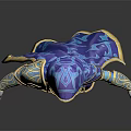 Fantasy Hooded Costume Blue Purple Robe With Golden Accents And Elegant Design