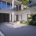 Luxurious Detached Villa With Landscaped Garden Outdoor Terrace And Tree Surrounded Greenery