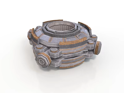 Mechanical Equipment With Circular Multi Layered Structure And Metallic Industrial Design 3d model