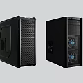 Black Computer Cases With Cooling Fans And Modern Sleek Design 3d model