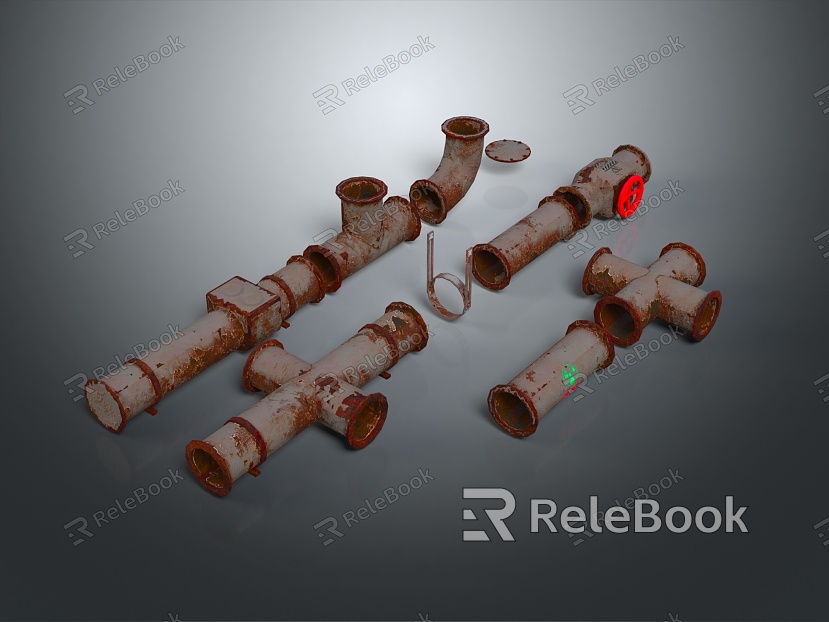 Industrial LOFT pipe water pipe valve iron pipe model