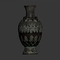 Elegant Brown Green Vase Furniture With Intricate Decorative Patterns And Handles