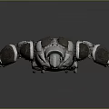 Futuristic 3D Game And Movie Character With Muscular Build And Metallic Mechanical Armor