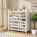 Modern White Multi Tiered Dustproof Shoe Cabinet For Home Entryway Large Capacity Shoe Storage Organizer
