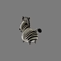 Striking Striped Reptile 3D Model With Black White Patterns On Gray Background