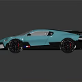 Blue Sports Car With Sleek Body Rear Spoiler And Aerodynamic Design Features