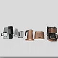 Modern Kitchen Appliances Collection With Coffee Maker Toaster Kettle And Sleek Design 3d model