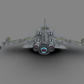Silver Fighter Jet 3D Model With Yellow Stripes And Detailed Cockpit