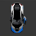Modern Blue And Silver Sports Car With Open Doors Stylish Wheels And Sleek Exterior Design