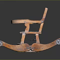 Vintage Wooden Baby Rocking Chair With Classic Design And Rocking Base