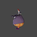 Cartoon Style Game Character With Red Spiked Hat Purple Coat And Orange Pants